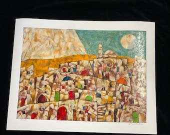 Harry Guttman Limited Edition Serigraph on Paper “Jerusalem at Dawn"