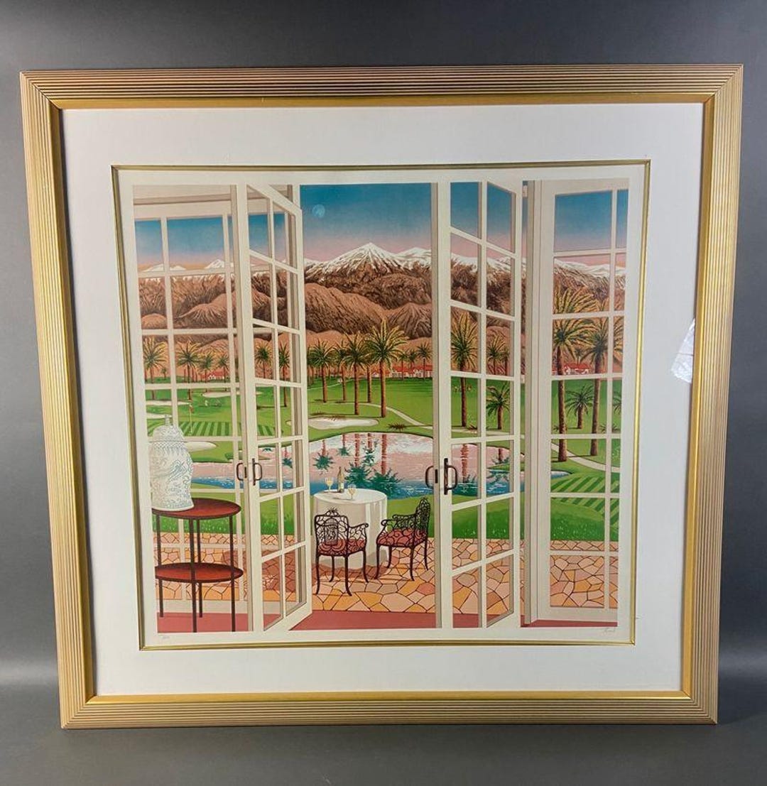 Fanch Ledan Limited Edition Signed Lithograph, Terrace View Fanch Ledan Limited Edition Signed Lithograph, Terrace View