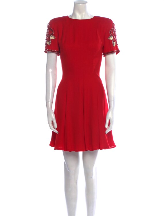 Bob Mackie for Neiman Marcus Vintage 1980s Red Silk Cocktail Dress Size S/US 4