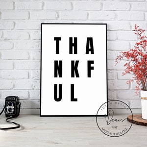 Thankful wall decoration, thank you poster, wall decoration, recognition, friendship, fraternity, gratitude