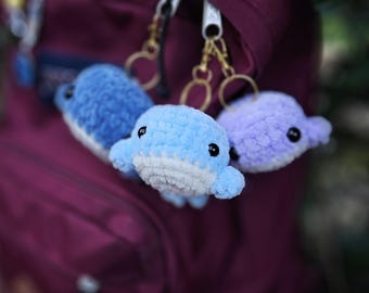 Mini porte-clés baleine au crochet | Joli porte-clés en peluche Amigurumi