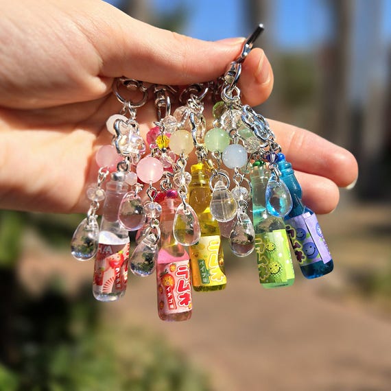 Ramune Beaded Keychain | Japanese Soda Keychain - Etsy