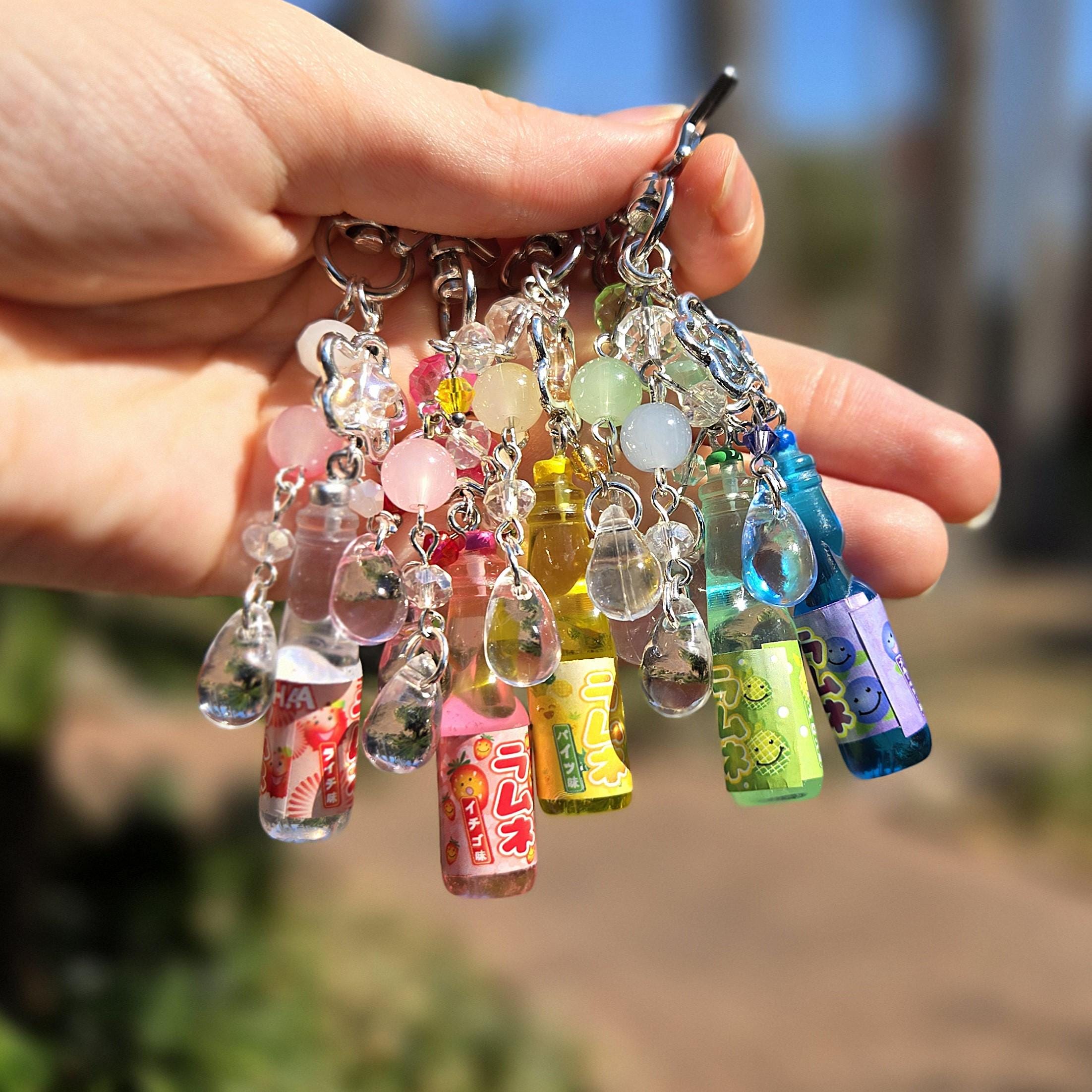 Japanese Soda Beaded Keychain | Carbonated Drink Cute Bag Charm - Etsy