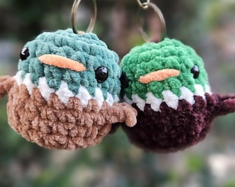 Porte-clés canard colvert au crochet | Joli porte-clés en peluche Amigurumi