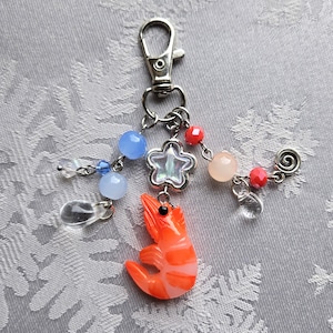 Shrimp Beaded Keychain