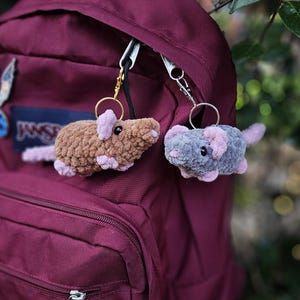 Crochet Rat Keychain | cute mouse rodent plush keyring