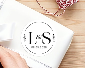 Wedding Monogram Sticker/Personalized Wedding Stickers/Wedding Envelope Seals/Custom Gift Stickers for Wedding Invitations/Thank You Sticker