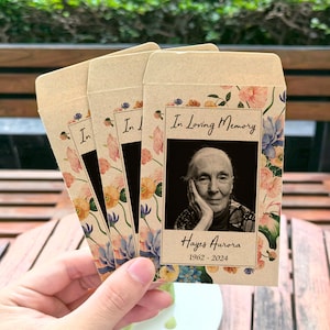 Custom Funeral Seed Packets/Christmas Memorial Seeds Packets/Forget Me Not Seeds Funeral Favors/Custom Celebration of Life Seed Packets