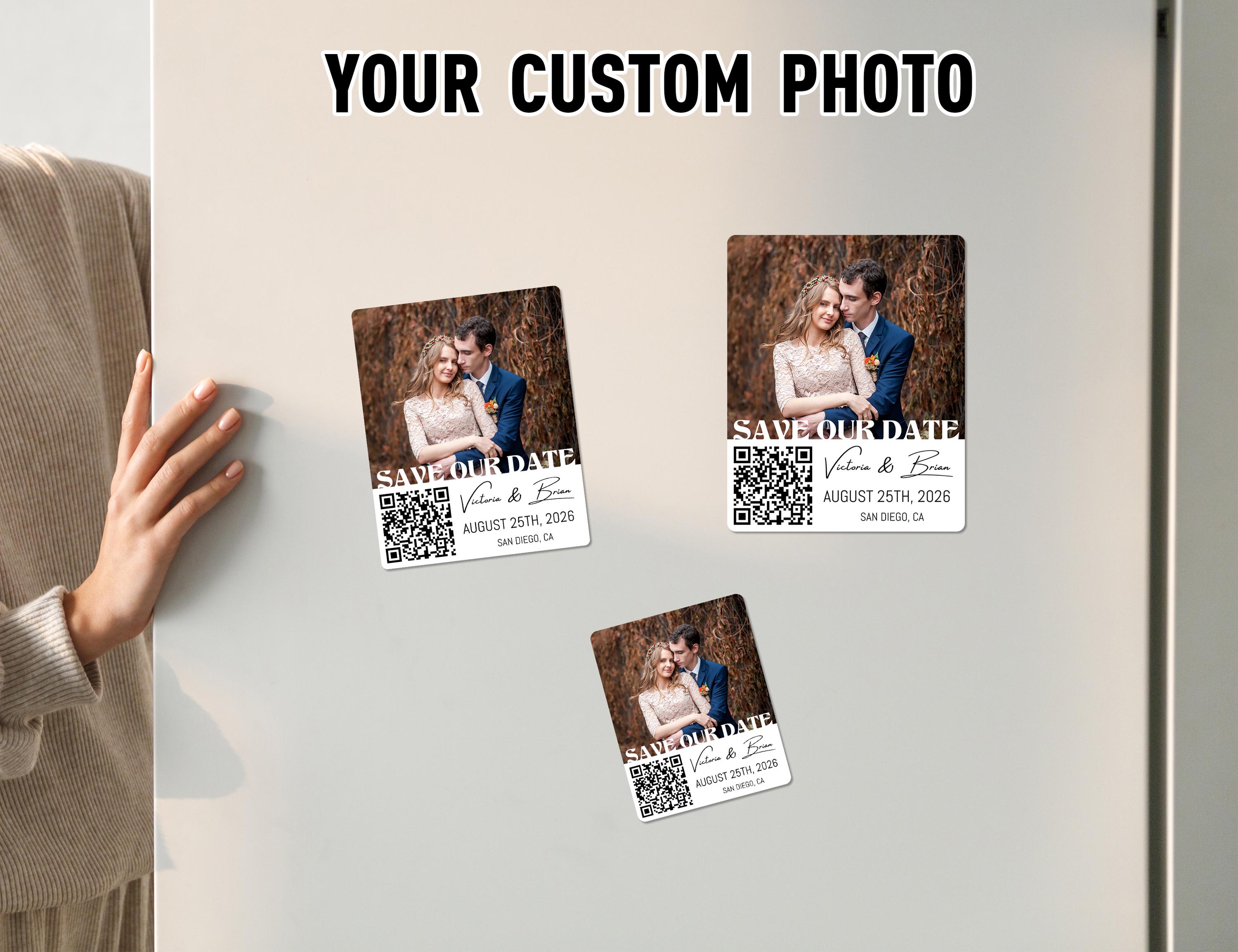 Save the Date Magnets With QR Code, Personalized Wedding Invitation ...