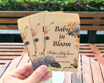 Mixed Seeds Included | Baby Shower Seed Packet/Bulk Personalized Gift for Baby Shower/Baby in Bloom Favor/Baby in Bloom Seed favor for guest