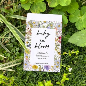 Baby Shower Wildflower Seed Packet/Bulk Baby Seed Favors/Custom Seed Packet for Baby Party/Newborn Baby Gift/Baby in Bloom/Baby Announcement