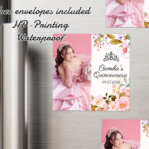 Square Quinceanera Magnet/Custom Magnet Favors for Quince Parties/Personalized Fridge Magnets/Quinceanera Gifts/Quince Invitation Keepsakes