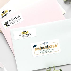Bulk Graduation Return Address Labels/Grad Invitation Guest Address Label/Custom Return Label/Recipient Mailing Stickers for Graduation Card