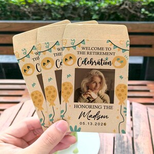 Bulk Custom Retirement Seed Packets with Photo/Personalized Retirement Seed Gift Idea/Nurse Retirement Seed Packet Favor/Celebration Retired