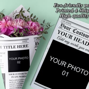 Custom Newspaper for Photoshoot/Personalized Newsprint Poster for Graduation, Birthday, Business, Baby Shower, Wedding, Holiday/Party Decor