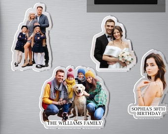 Personalized Photo Magnet, Bulk Family Photo Fridge Magnets, Wedding Magnet with Text, Custom Acrylic Refrigerator Magnet, Birthday Gifts
