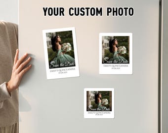 Quinceanera Magnet Favors, Custom Photo Magnet for Quinceañera Party, Sweet 15 Magnets, Save the Date, Bulk Mis Quinceanera Fridge Magnets