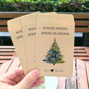 Christmas Seed Packets, Christmas Wedding Seed Favors, Winter Holiday Wildflower Seed Packets, Christmas Tree Seed, Wedding Gift for Guests