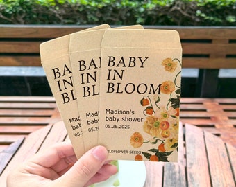 Pacotes de Sementes Mistos Inclusos | Lembrancinha de Chá de Bebê com Sementes de Flores Silvestres / Pacote de Sementes de Flores Silvestres para Chá de Bebê