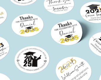 Graduation Favor Labels in Bulk /Custom Labels with name/Personalized Graduation Gifts/Graduation Tags/Congratulation Labels/Gift for Friend