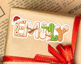 Personalisierte Weihnachtsaufkleber mit Namen, Weihnachtsgeschenkaufkleber für Kinder, Benutzerdefinierte Geschenkaufkleber für Weihnachtsgeschenke, Weihnachtsgeschenkanhänger