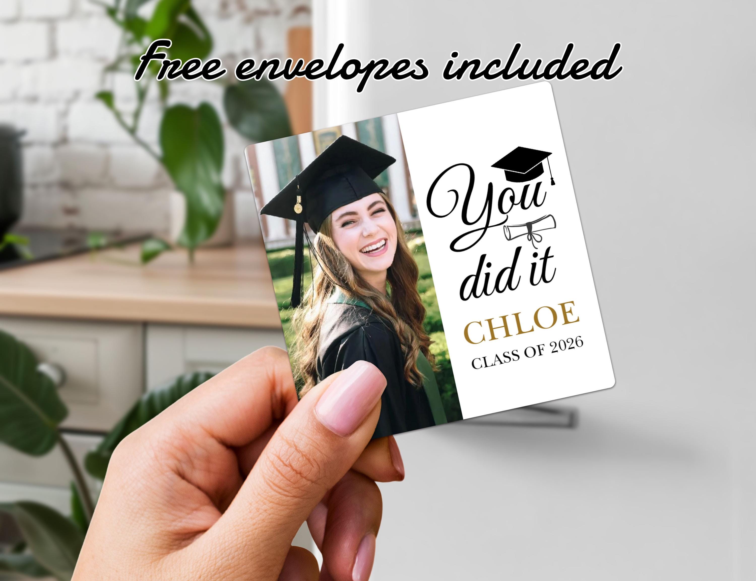 Custom Graduation Fridge Magnet, Bulk Grad Photo Magnet Favors, Personalized Graduation Gifts for Guest, Congrats Grad Magnet, Save the Date
