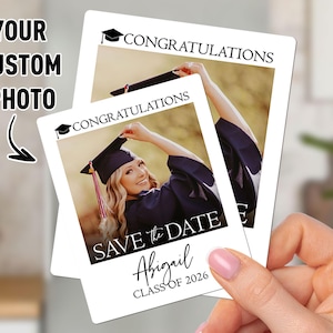 Custom Graduation Photo Magnet, Personalized Magnet for Grad Party, University Graduation Gifts, Class of 2025 Keepsake, Graduation Decor
