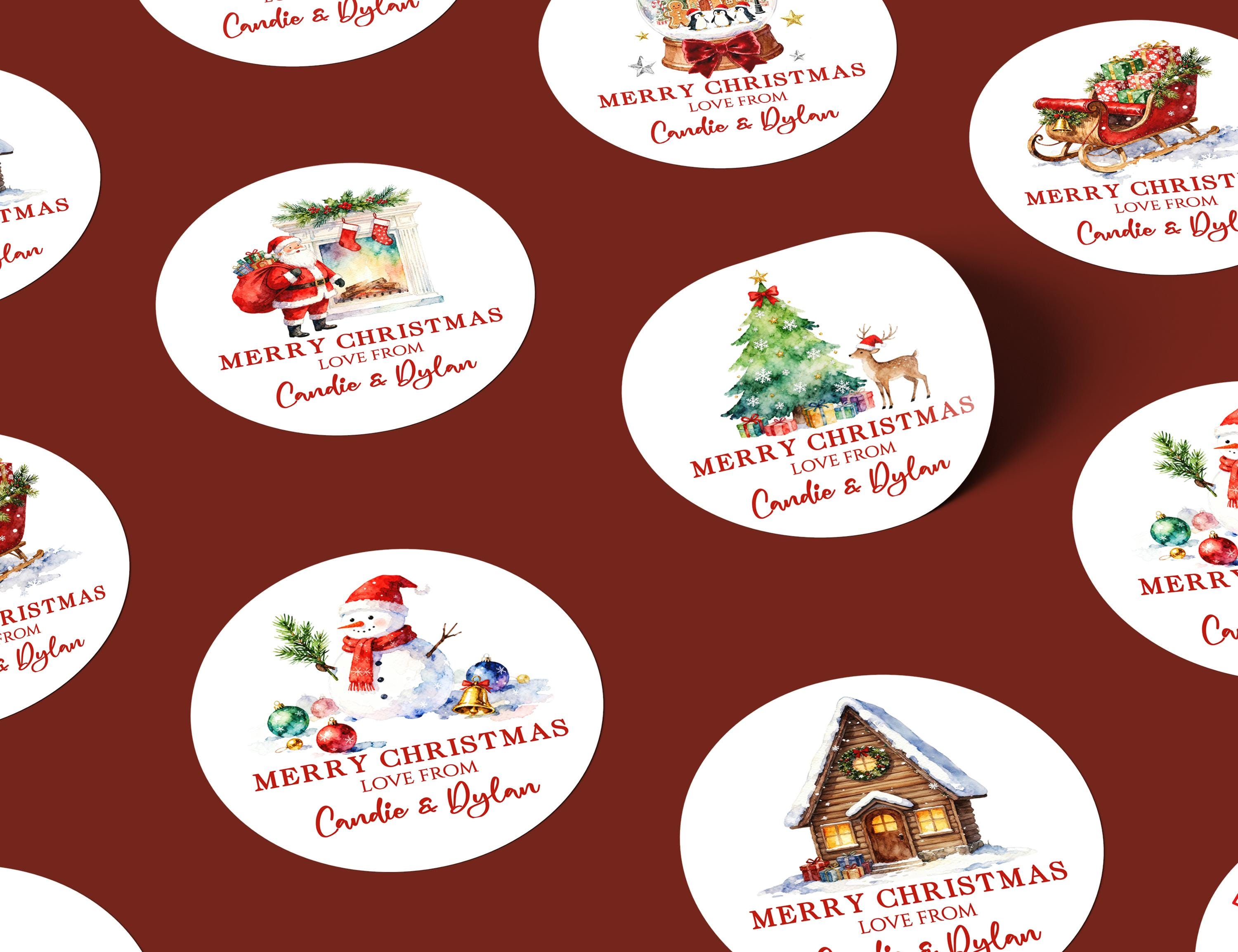Personalized Gift Stickers for Christmas, Round Gift Wrap Stickers ...