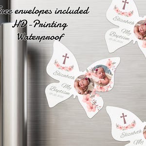 Personalized Baptism Magnet/Baptism Refrigerator Magnet with Photo Favors/Custom Baby Baptism Keepsake/Baptism Gifts for Guest/Baby Shower