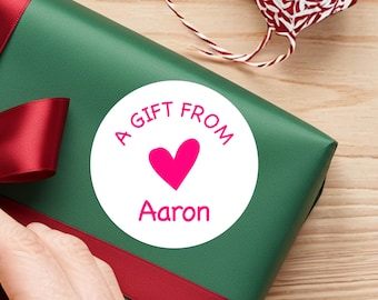 Etiquetas adhesivas personalizadas para regalos, etiquetas de regalo con nombre, etiquetas personalizadas para bolsas de regalos o obsequios, etiquetas adhesivas para regalos infantiles, etiquetas adhesivas para regalos de cumpleaños