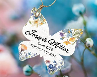 Papier de graines funéraires personnalisé pour invités/cadeaux de graines de papillon commémoratifs/Forget Me Not/Papiers de graines de fleurs sauvages à planter en vrac/cadeaux du souvenir