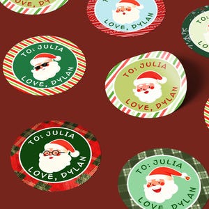 Christmas Gift Label/Custom Santa Gift Stickers, Xmas Gift Tags/Christmas Wrapping Labels/Personalized Gift Stickers for Kids/Friends/Family