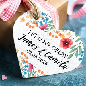 Heart Seed Paper Wedding Favors in Bulk/Let Love Grow/Custom Wedding Wildflower Seed Paper/Personalized Eco Friendly Seed Favor/Wedding Gift