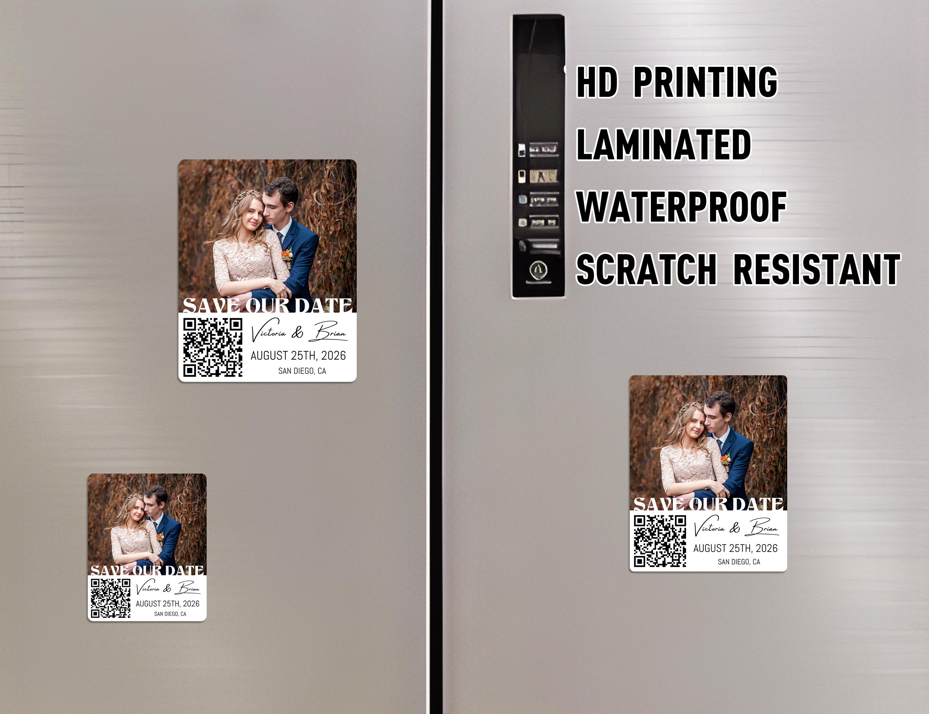 Save the Date Magnets With QR Code, Personalized Wedding Invitation ...