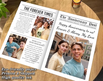 結婚記念日新聞/カスタム新聞カップル/10周年記念/カップル記念日の記念品/バレンタインデーギフト/夫への贈り物