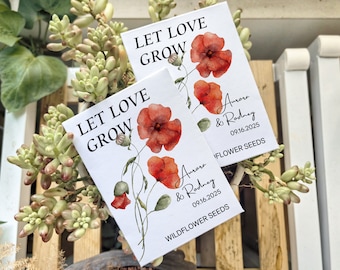 Wedding Seed Packet Favor in Bulk for guests/Custom Bridal Shower Favors/Eco-Friendly Seed Favor/Aniversary Engagement Wildflower Seed Favor