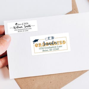 Graduation Address Label/Class of 2024 Senior Return Address Labels/Guest Labels/Custom Address Sticker for Graduate Announcement Invitation
