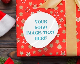 Custom Business Logo Christmas Gift Labels, Business Gift Label, Wedding Logo Label Favor, Logo or Image Branded Marketing Gift Stickers