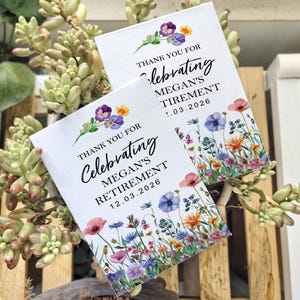 Personalized Retirement Flower Seed Favors, Seed Packet Retirement Favors, Retirement Gift Idea, Retirement Gift for Nurse, Teacher, Police