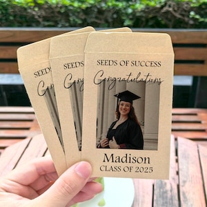 Photo Seeds of Success Seed Packet Unique Personalized Graduation Announcement Party Favor Celebrating Graduation Seed favor for Graduates