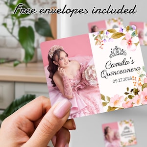 Custom Quinceañera Photo Magnet, Sweet 16 Gifts Magnet Favors, Bulk Mis Quince Fridge Magnets, Save the Date Magnet, Birthday Magnet Gifts