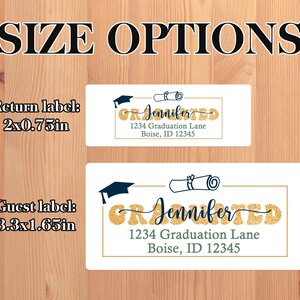 Bulk Graduation Return Address Labels/grad Invitation Guest Address ...