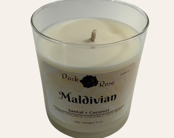 Vela de soja y coco Santal / Frasco de 250 ml, regalo vegano