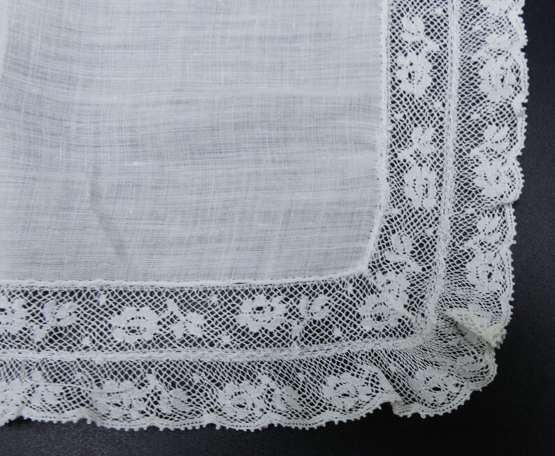 Antique Cotton Lace Handkerchief Color Ecru 10”1/2 X 10” 3/4 - Etsy