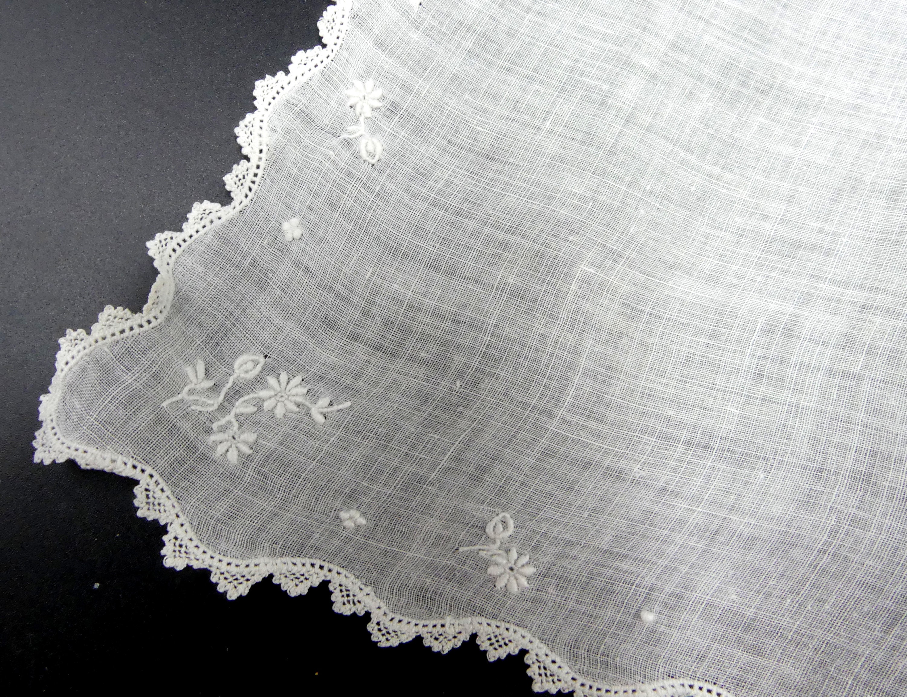 Antique Linen & Fine Handmade Embroidery Hanky Color Ecru - Etsy