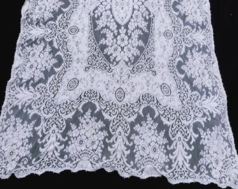 ヴィンテージ ヘビー クエーカー レース テーブルクロス 59 インチ x