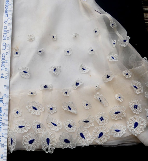 Vintage 50's handmade 3 layer girl silk cotton dr… - image 6