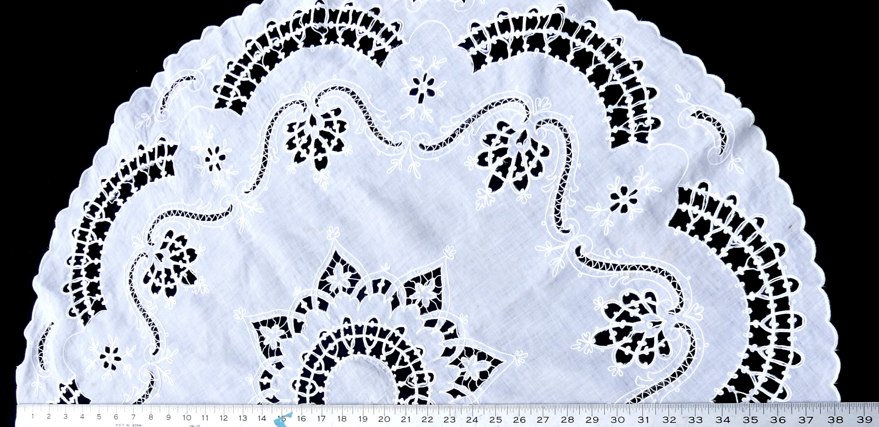 Antique Handmade Embroidery Cutwork Tablecloth Color Ecru 36 - Etsy