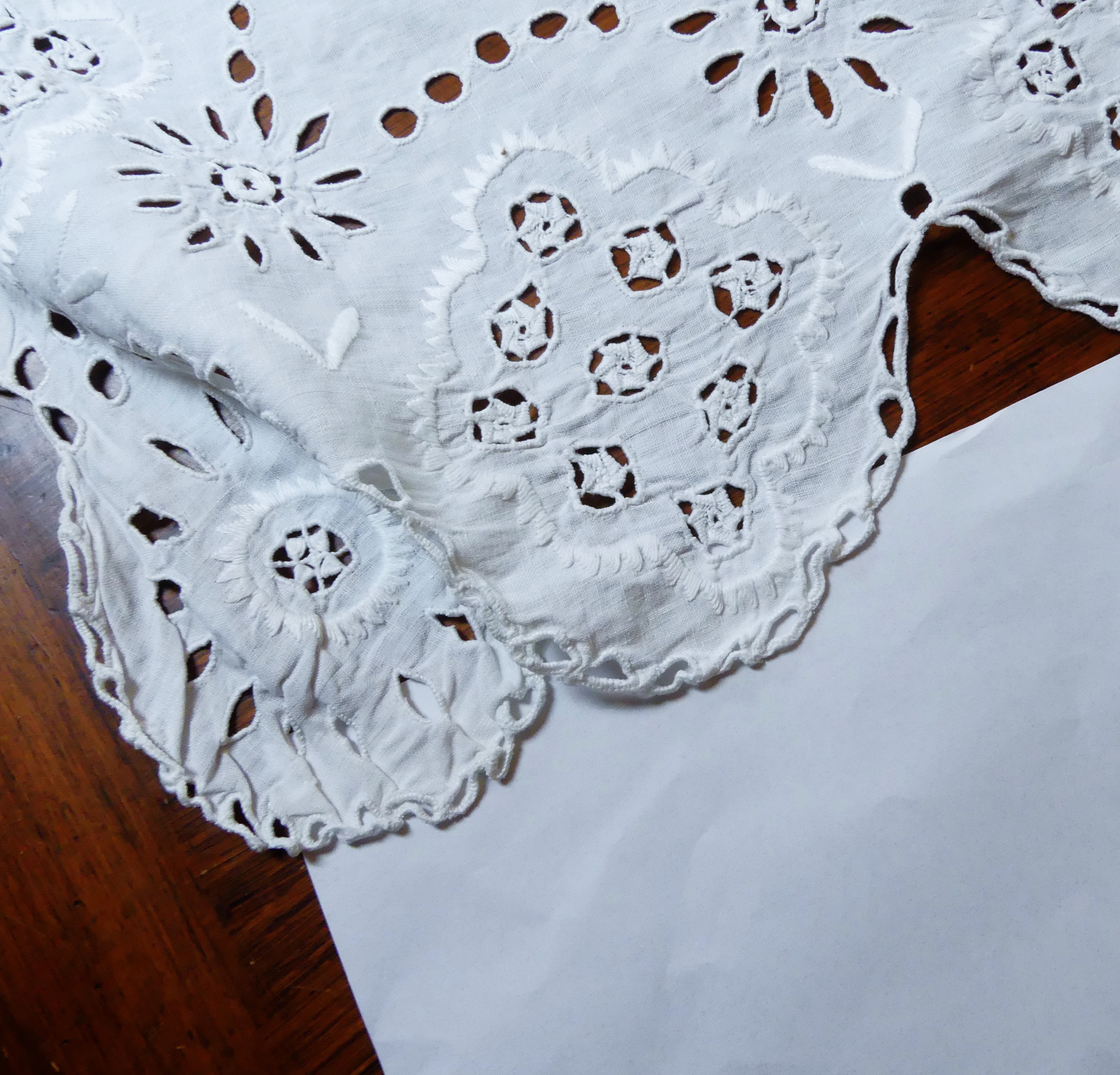 刺繍カットワークテーブルクロスハンドメイドビンテージ 刺繍カットワークテーブルクロスハンドメイドビンテージ Rose