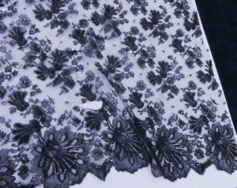 Antique Victorian black lace panel  62” x 33”